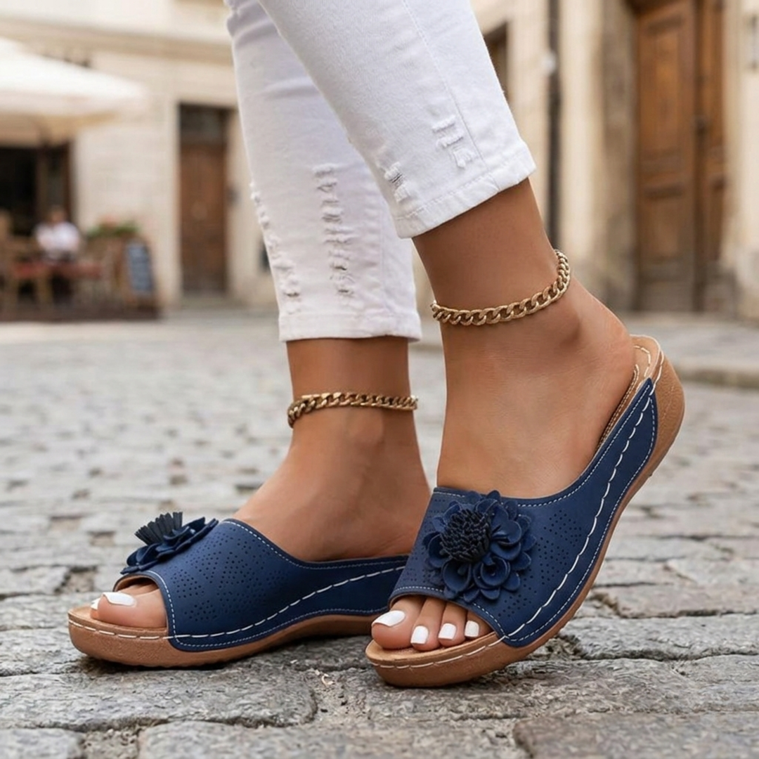 Women’s Floral Open Toe Wedge Sandals