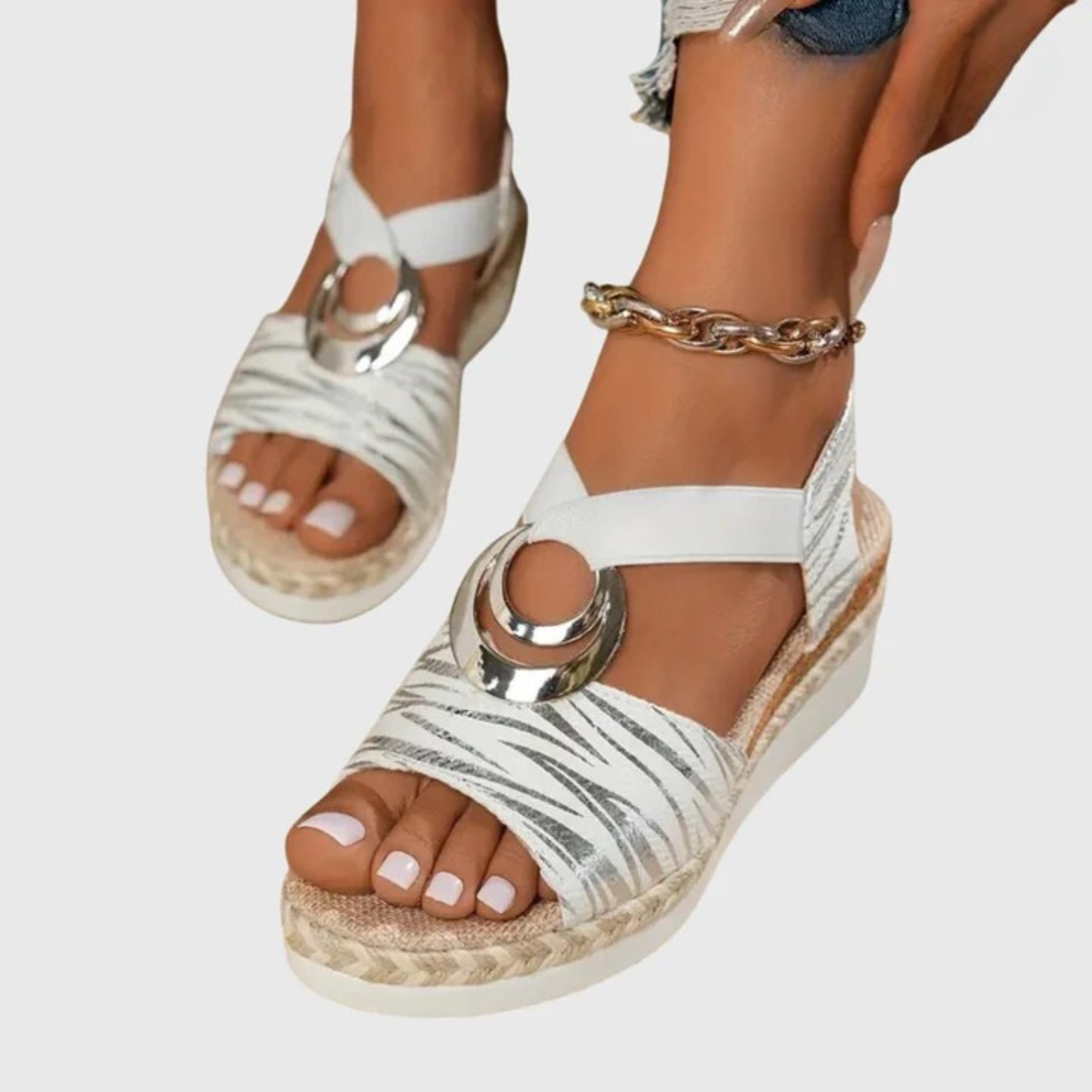 Women's Sandals Leather Orthotic Open Toe Slingback Cushioned Insole Low Heel