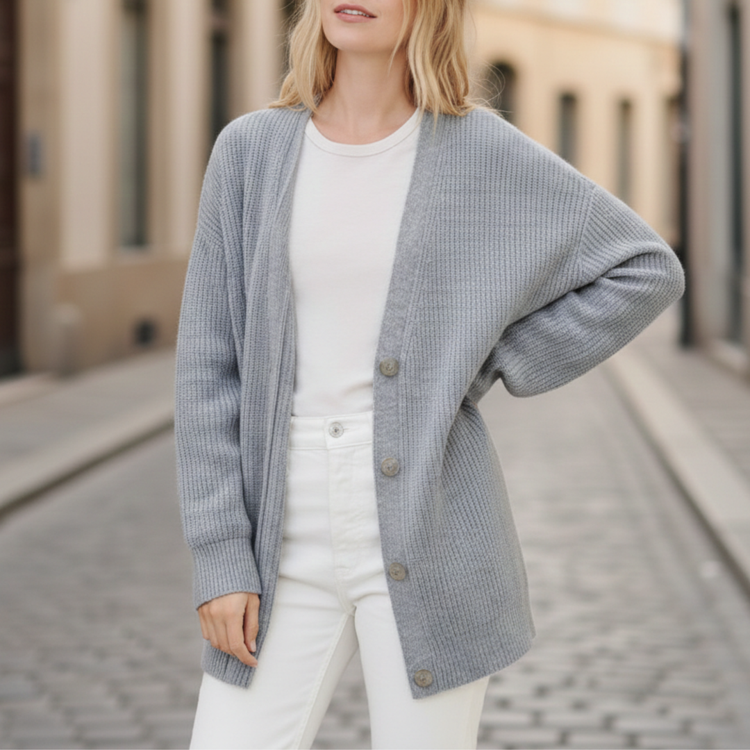 Cardigan Sweater Oversized Button Front Knit Women