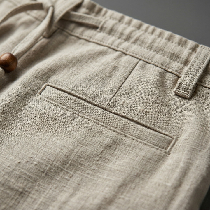 Mens Cropped Pants Drawstring Loose Fit Casual