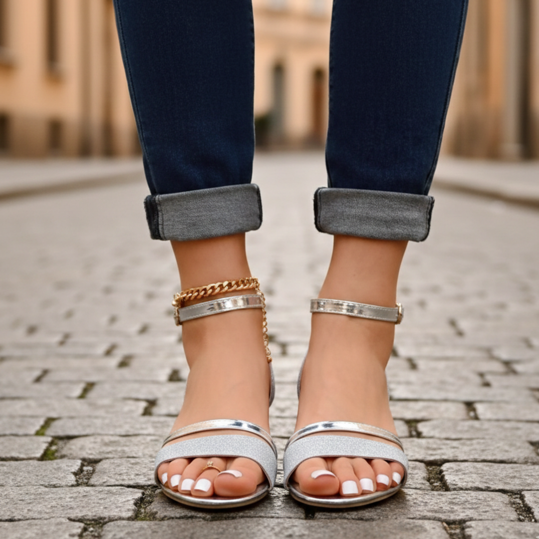 Sandals Block Heel Ankle Strap Open Toe Women