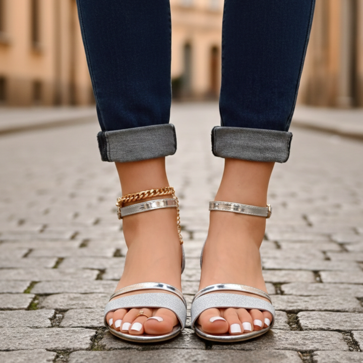 Sandals Block Heel Ankle Strap Open Toe Women