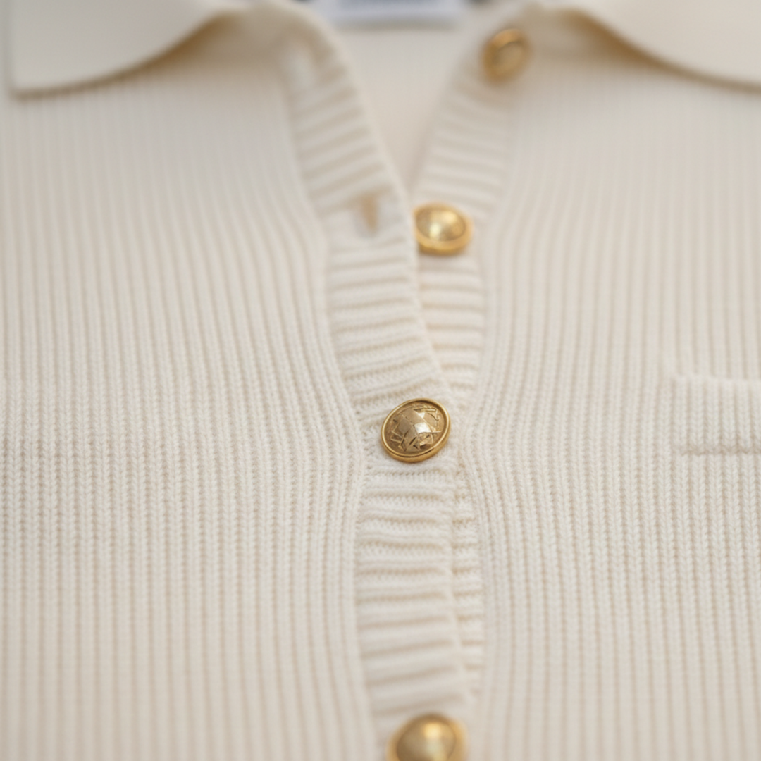 Knit Mini Dress Button Front Ribbed Women