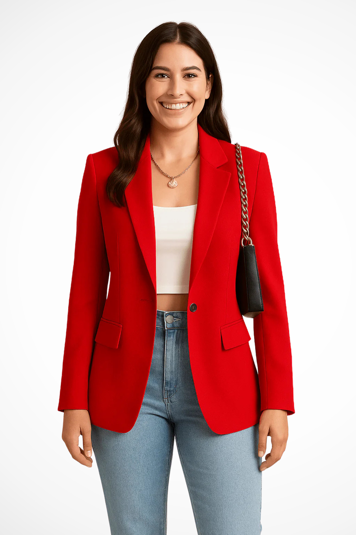 Women's Blazer Vest Sleeveless Slim Fit Button Front V-Neck Tailored