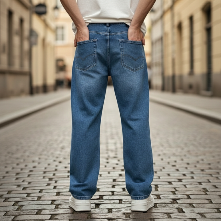 Jeans Wide Leg Straight Fit Mens