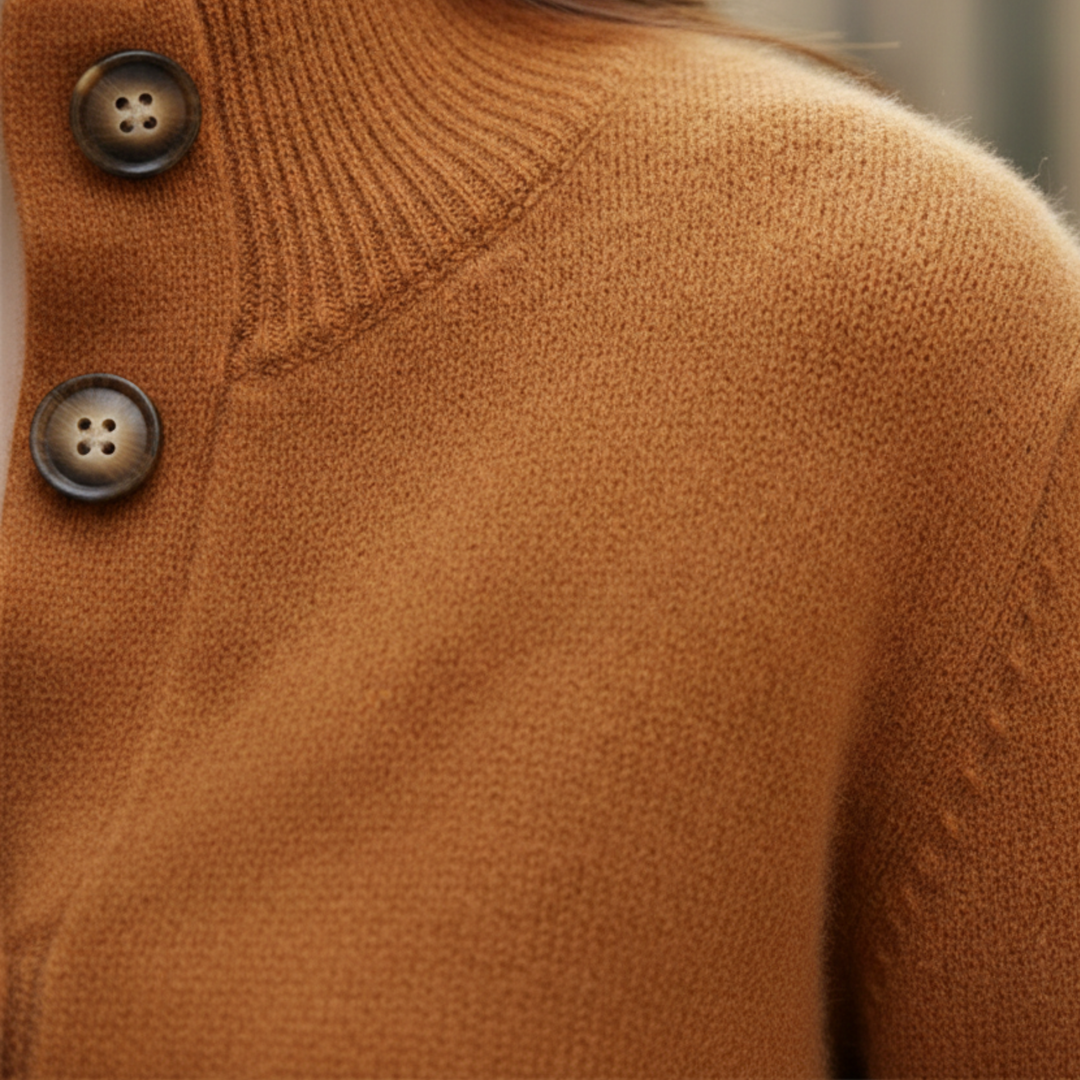 Cardigan Sweater Button Front Mock Neck Women