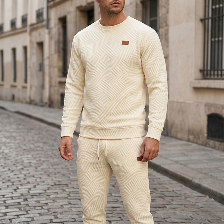 Men’s Textured Tracksuit Set