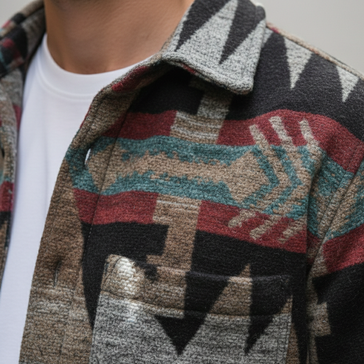 Men’s Patterned Button Down Shirt Long Sleeve