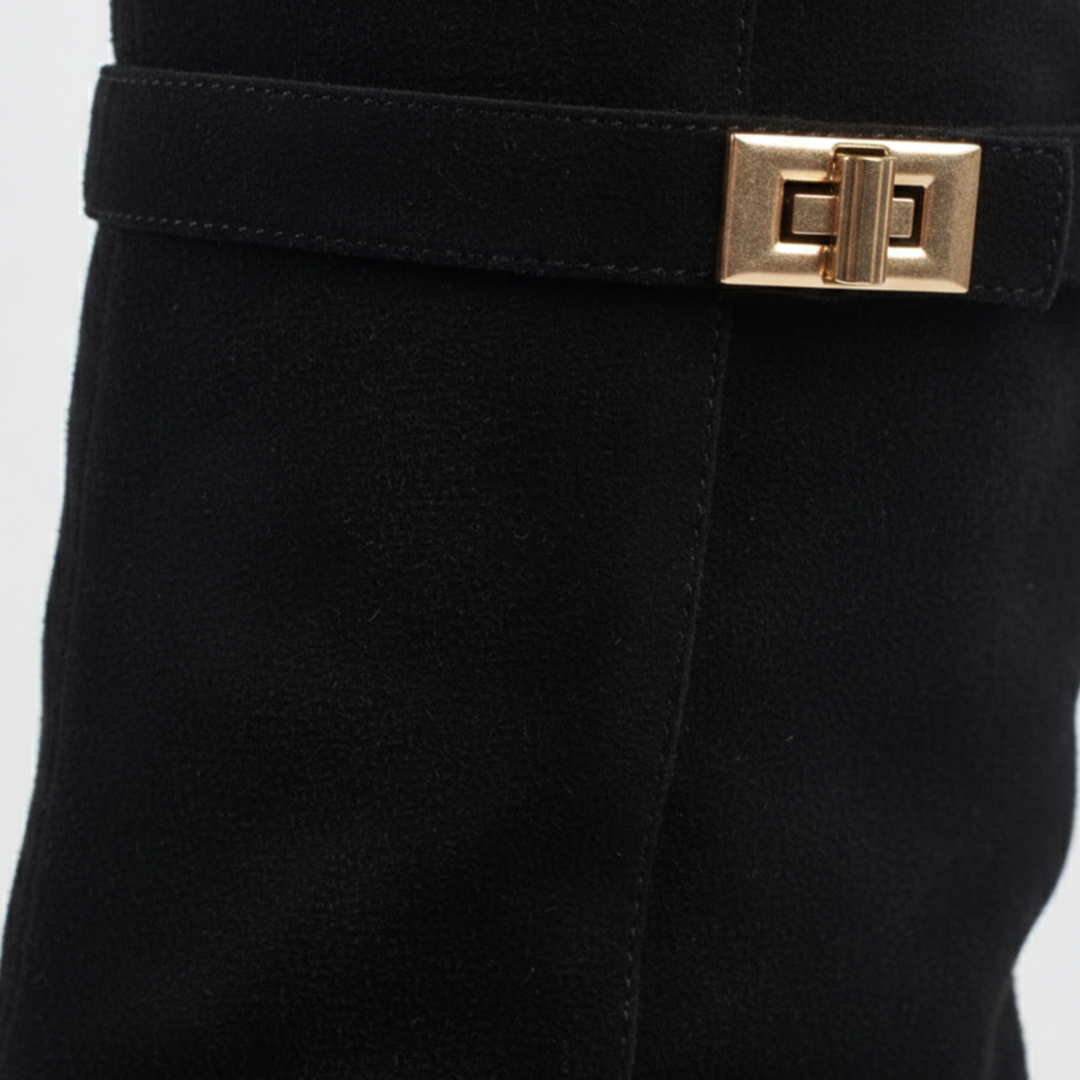 Knee High Boots Women Pointed Toe Block Heel