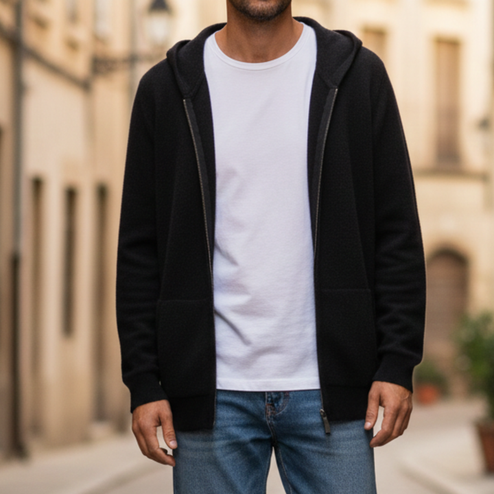 Hoodie Jacket Zip Front Long Sleeve Men