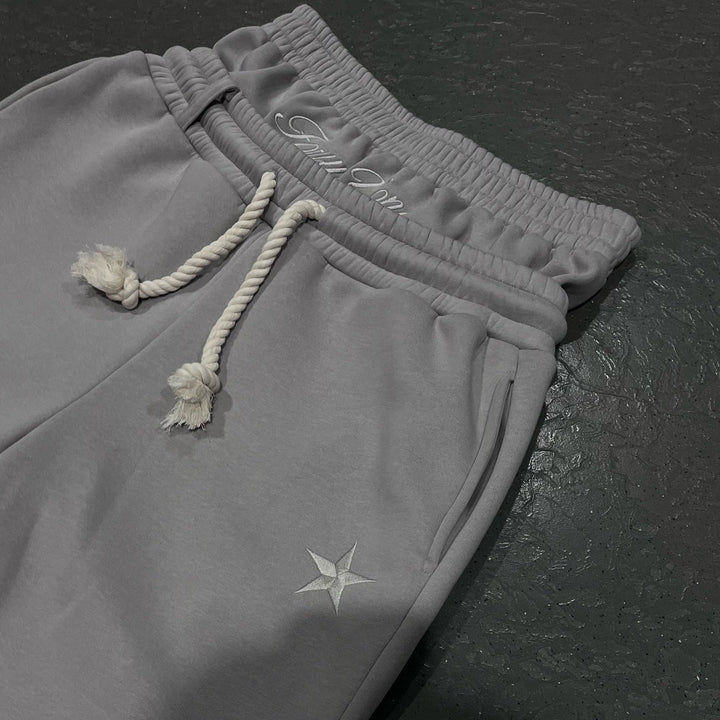 Unisex Joggers Cotton Blend Baggy Fit Elastic Waist Drawstring Pockets