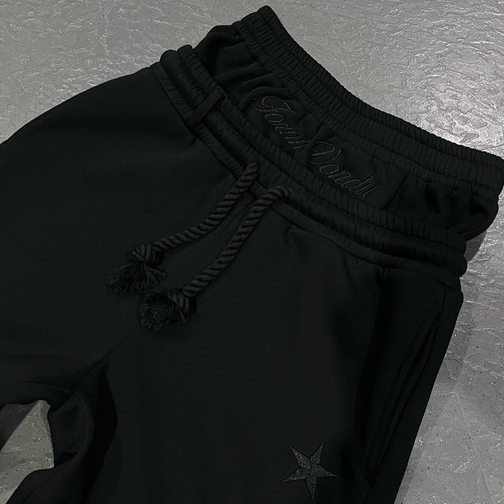 Unisex Joggers Cotton Blend Baggy Fit Elastic Waist Drawstring Pockets