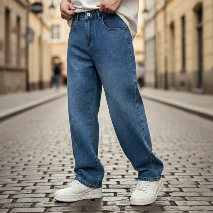 Jeans Wide Leg Straight Fit Mens