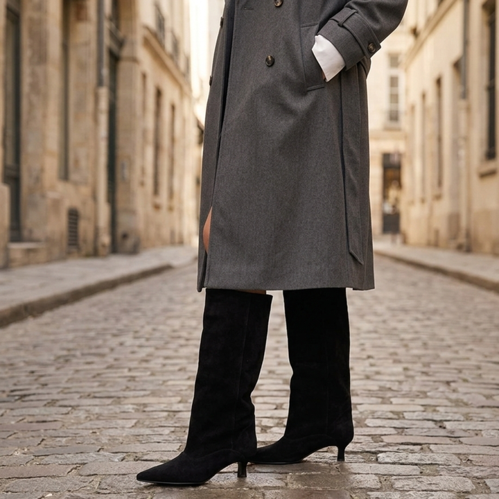 Knee High Boots Kitten Heel Pointed Toe Women