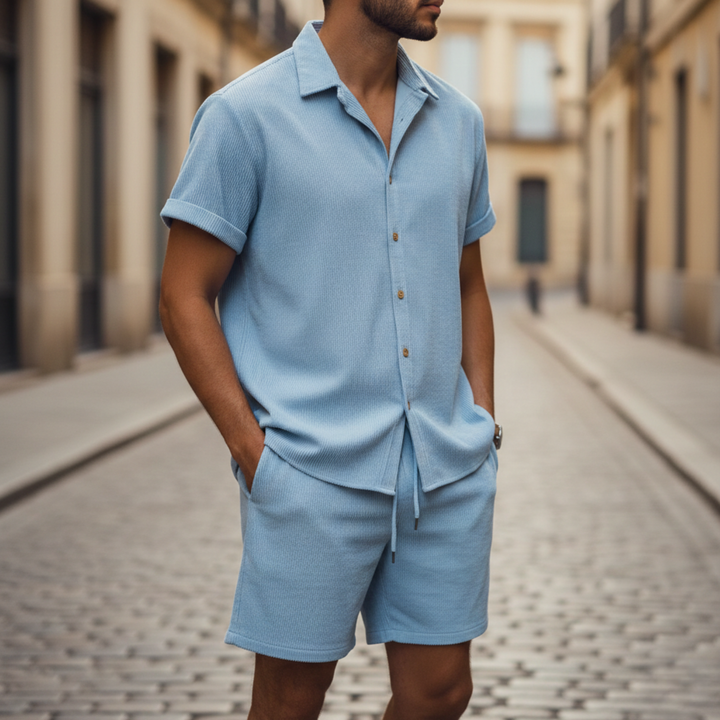 Men’s Short Sleeve Shirt and Shorts Set