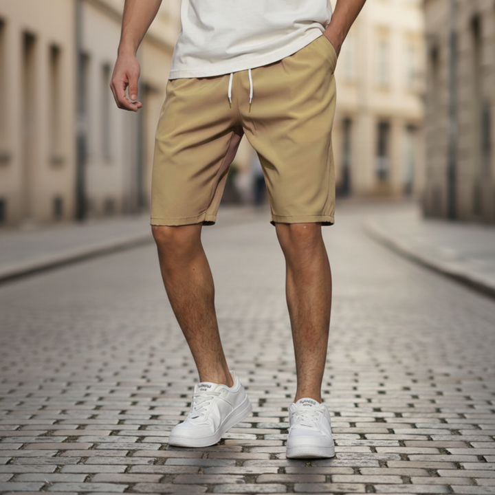 Mens shorts drawstring knee length casual