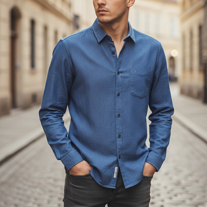 Men’s Long Sleeve Button-Down Casual Shirt