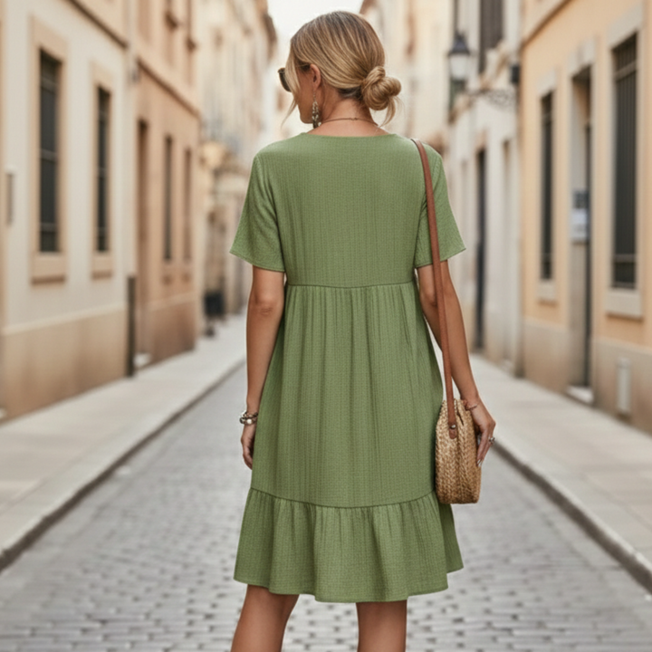 Women’s V-Neck Tiered Mini Dress
