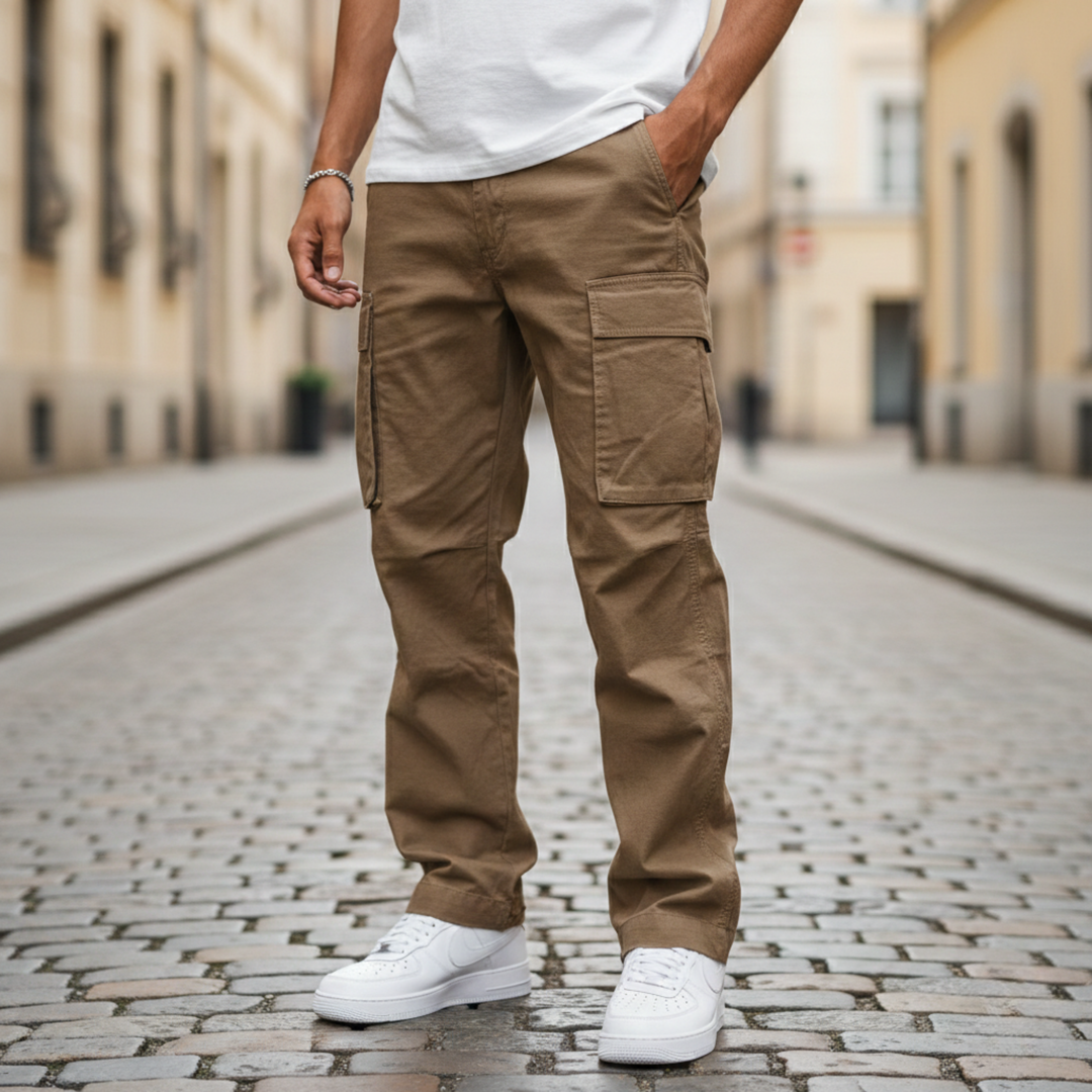 Cargo Pants Multi Pocket Straight Leg Men