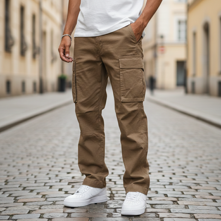 Cargo Pants Multi Pocket Straight Leg Men