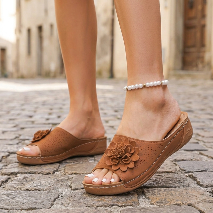 Women’s Floral Open Toe Wedge Sandals