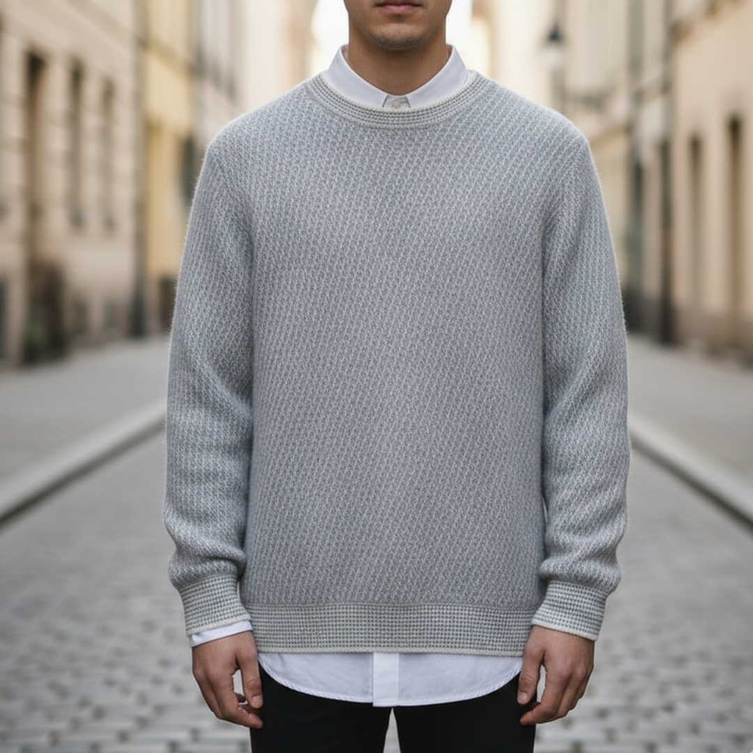 Cashmere Sweater Crew Neck Knit Men