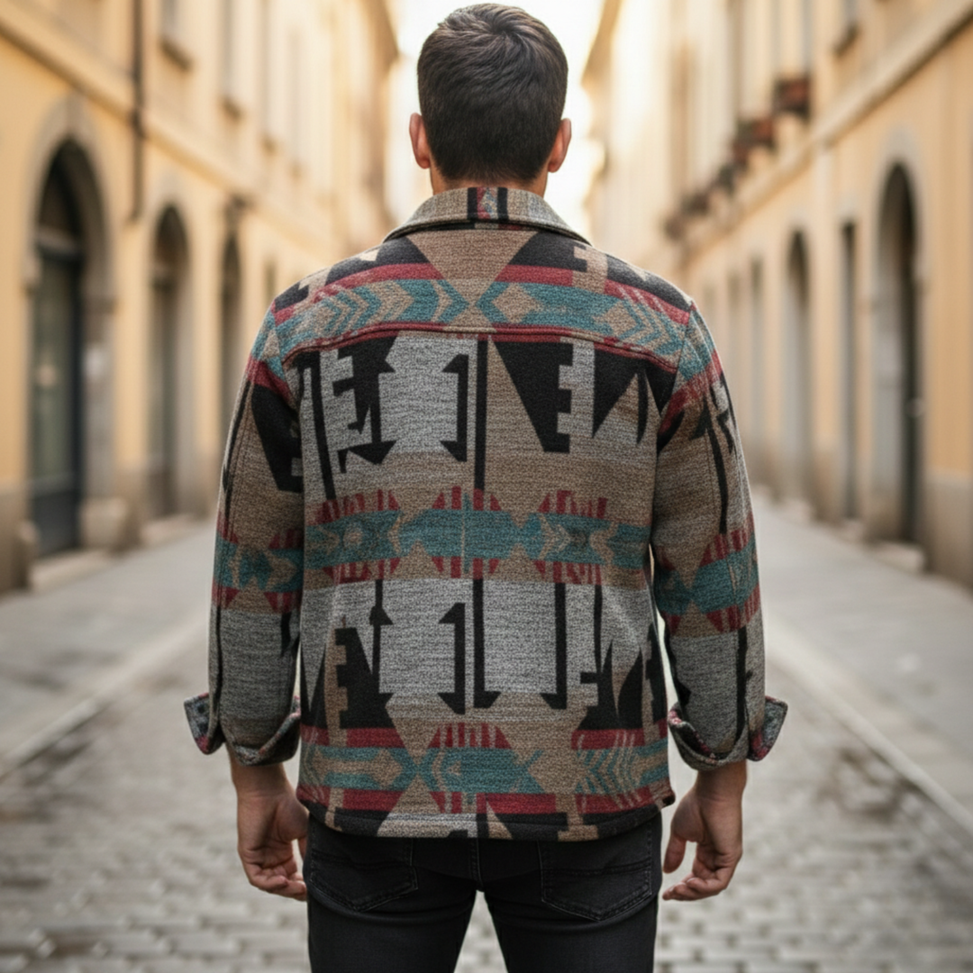 Men’s Patterned Button Down Shirt Long Sleeve