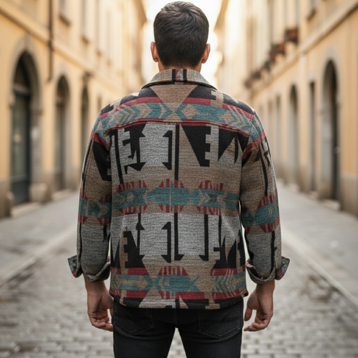 Men’s Patterned Button Down Shirt Long Sleeve