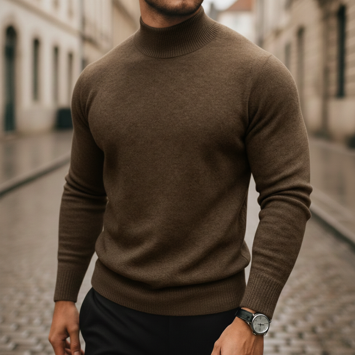 Turtleneck Sweater Men Long Sleeve Knit Top