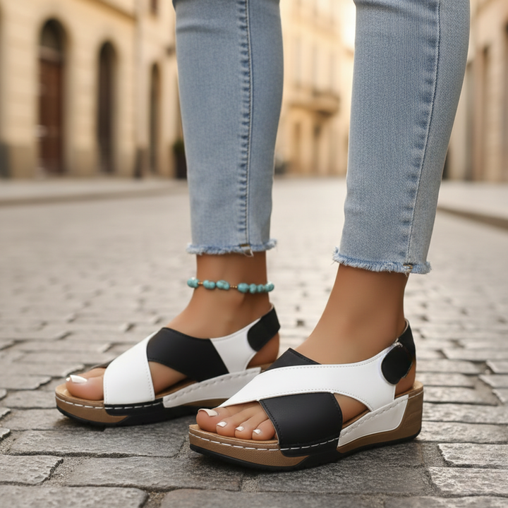Sandals Slip On Open Toe Flat Womens