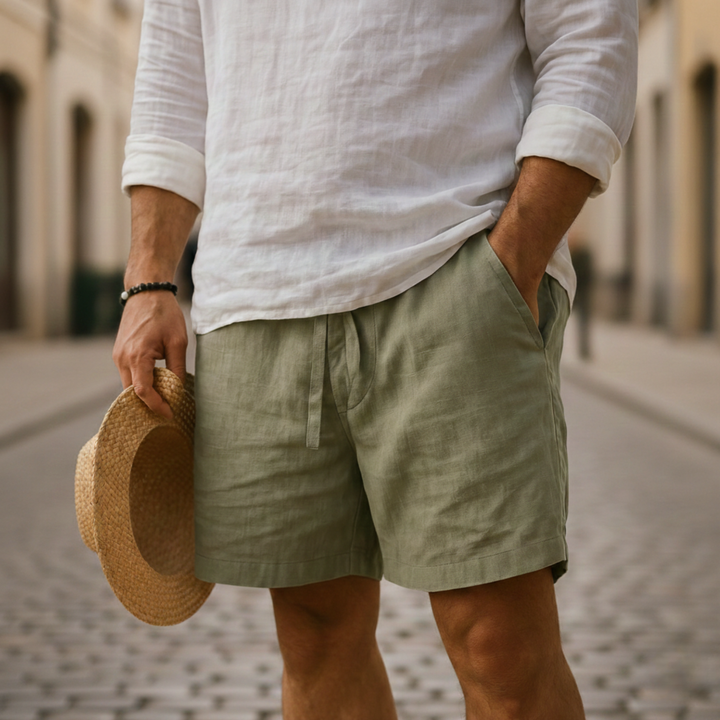 Men Shorts Drawstring Elastic Waist Casual Summer