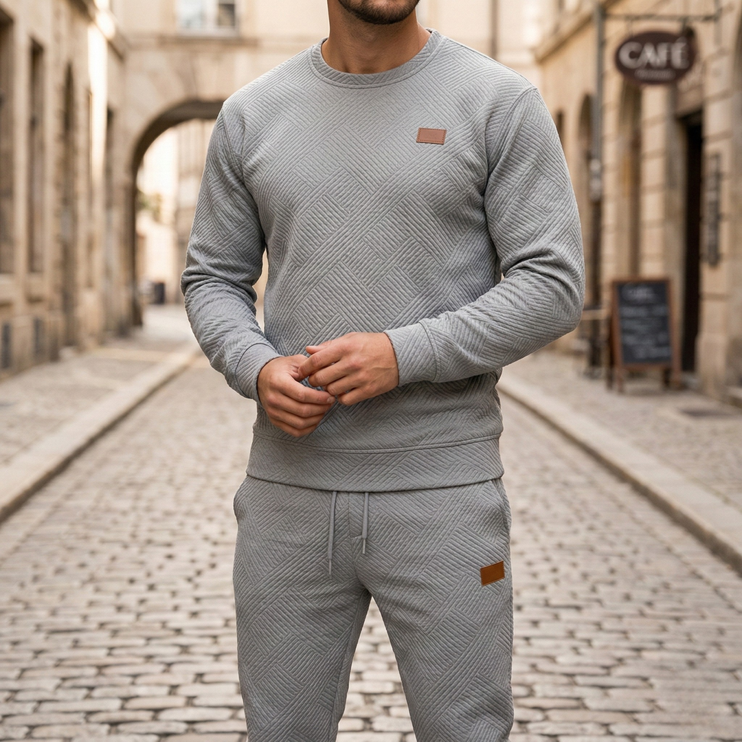 Men’s Textured Tracksuit Set