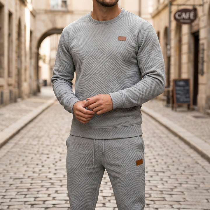 Men’s Textured Tracksuit Set