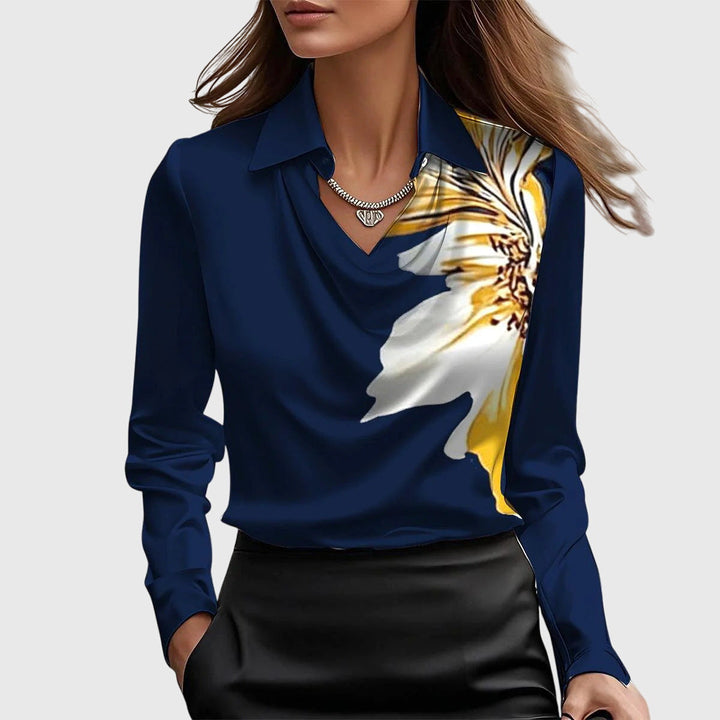 Women's Blouse Slim Fit Long Sleeve Button-Up