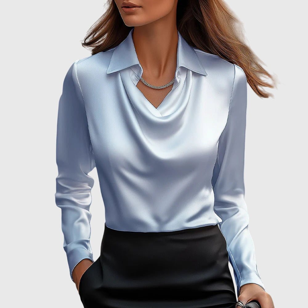 Women's Blouse Slim Fit Long Sleeve Button-Up