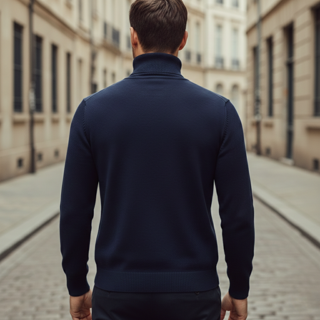 Turtleneck Sweater Men Long Sleeve Knit Pullover