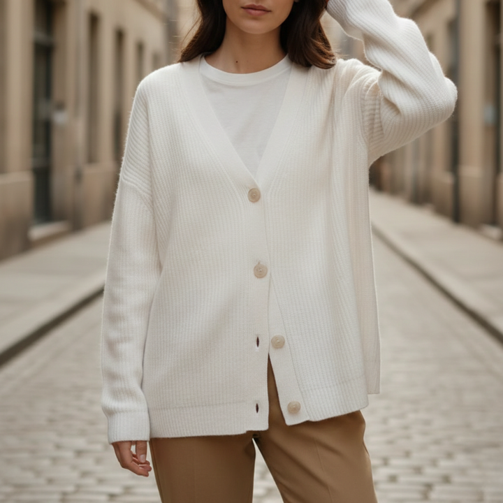 Cardigan Sweater Oversized Button Front Knit Women