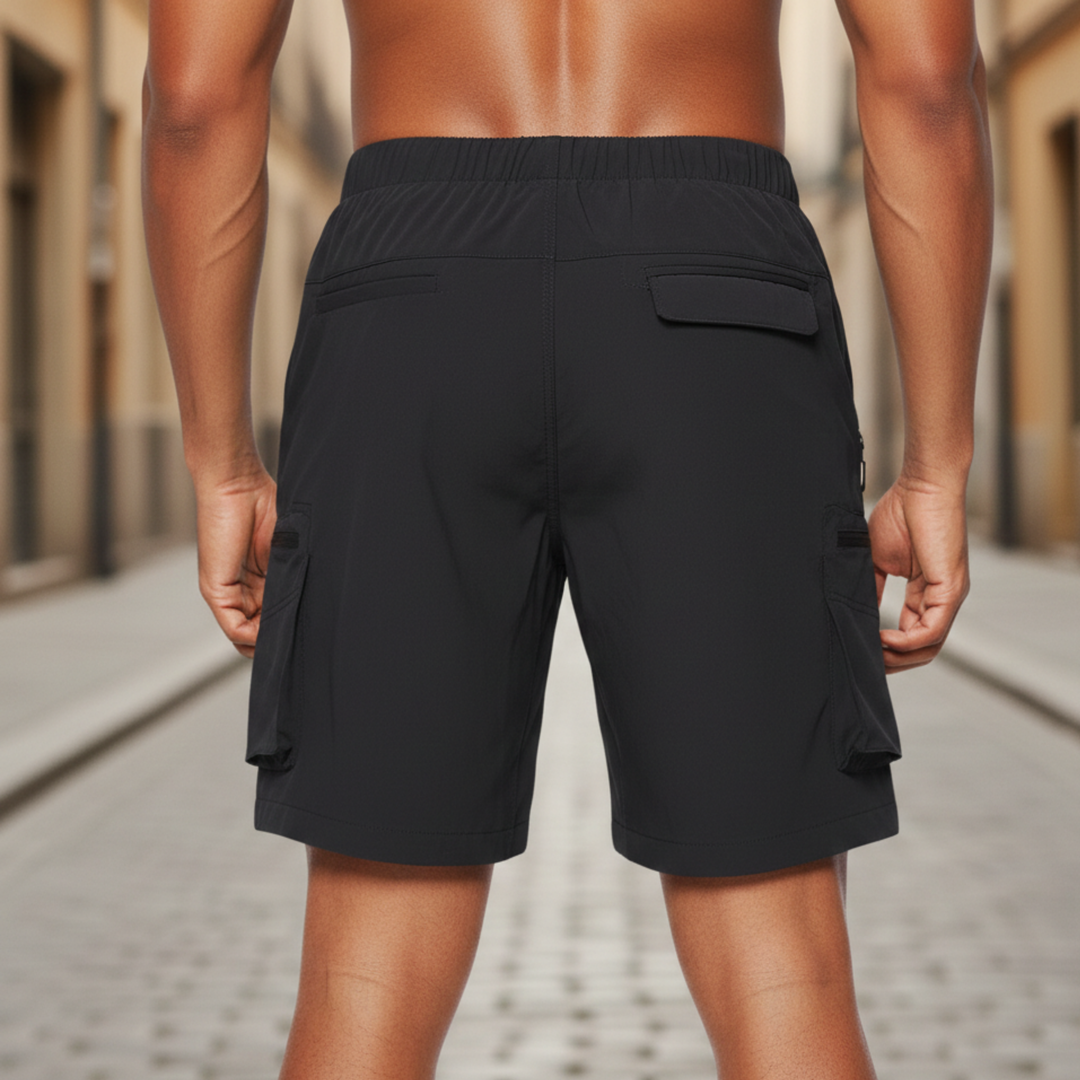 Mens Cargo Shorts Multi Pocket Zipper