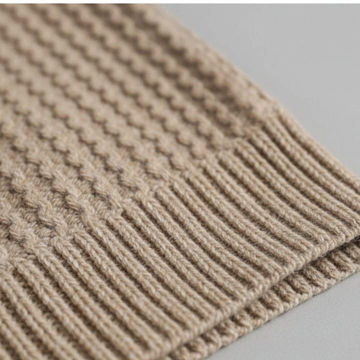 Zip Sweater Cable Knit Stand Collar Men