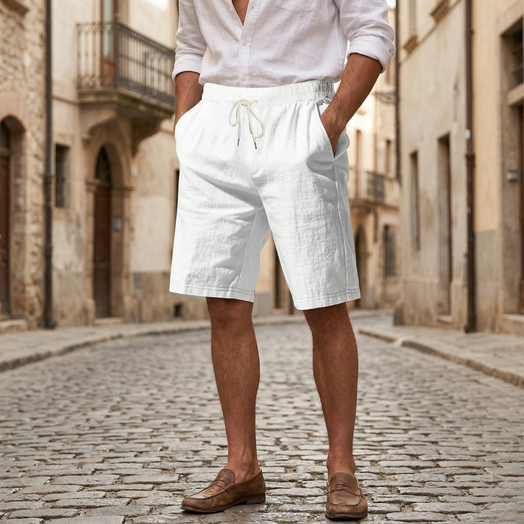 Mens Drawstring Shorts Elastic Waist Casual Summer