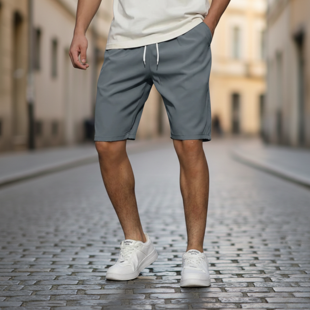 Mens shorts drawstring knee length casual
