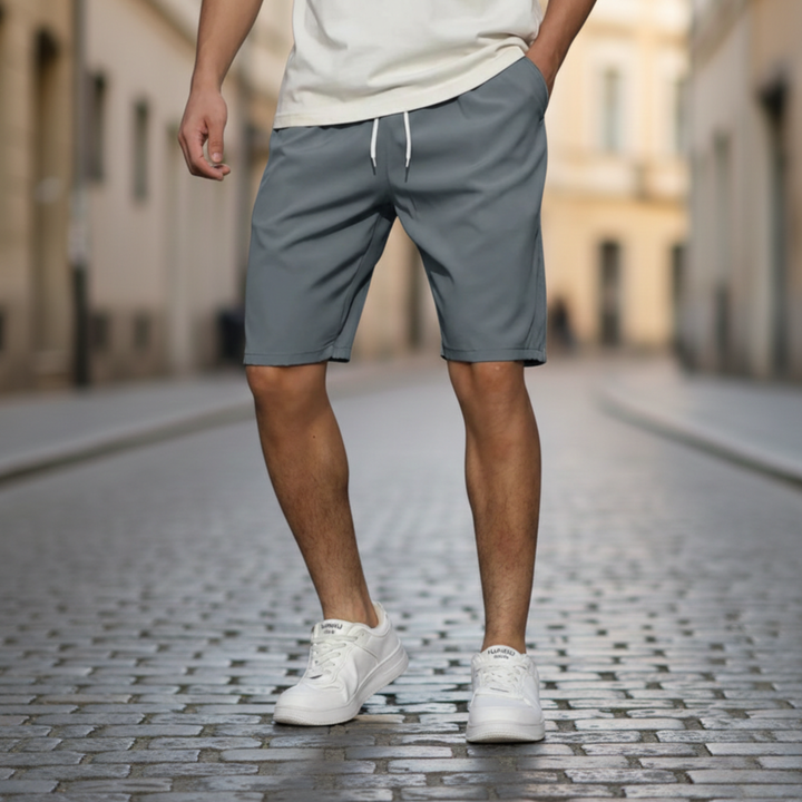 Mens shorts drawstring knee length casual