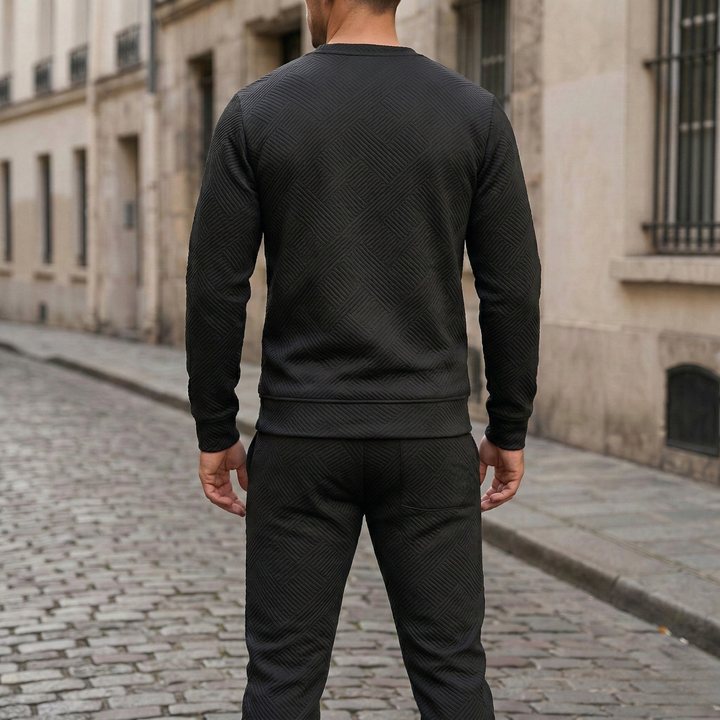 Men’s Textured Tracksuit Set