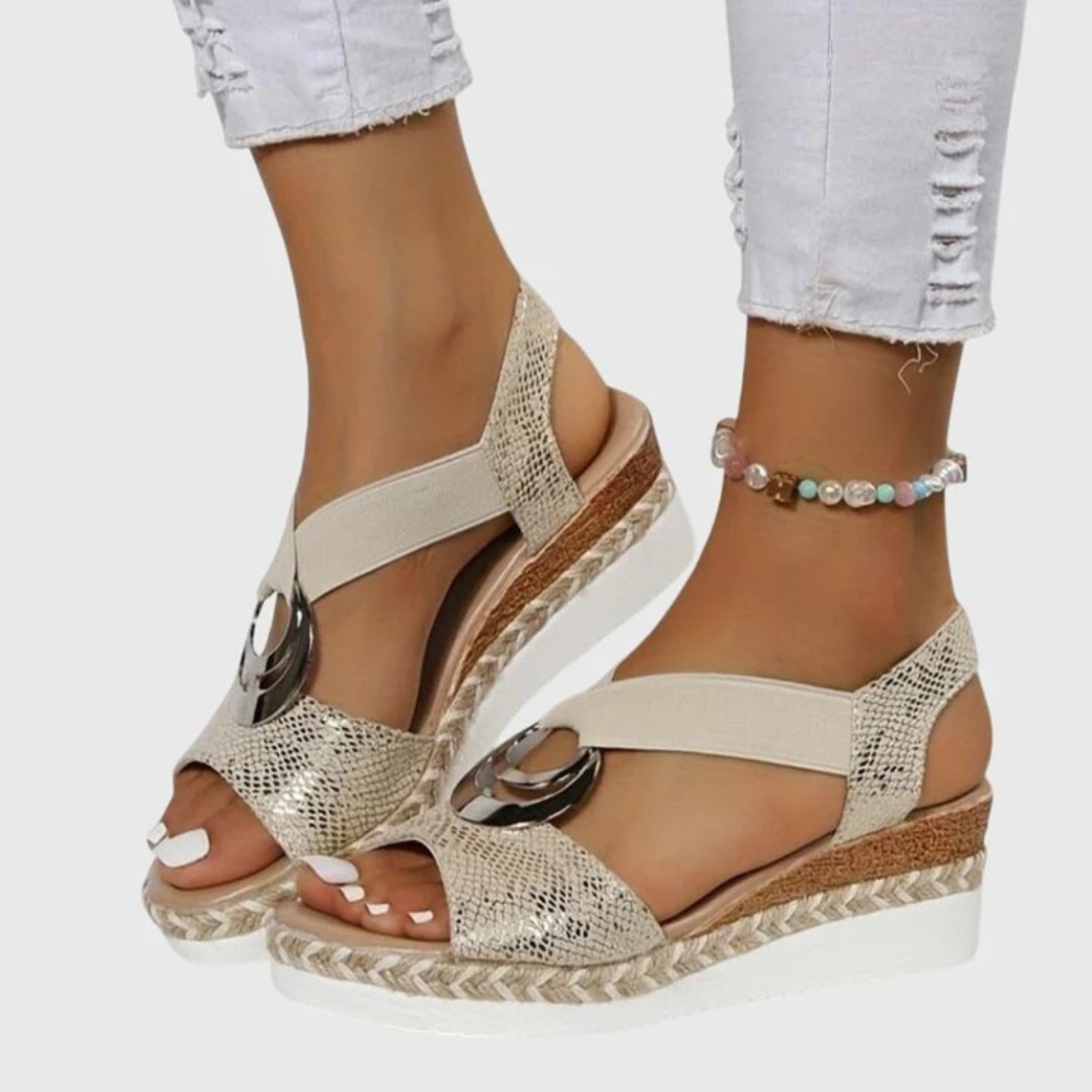 Women's Sandals Leather Orthotic Open Toe Slingback Cushioned Insole Low Heel