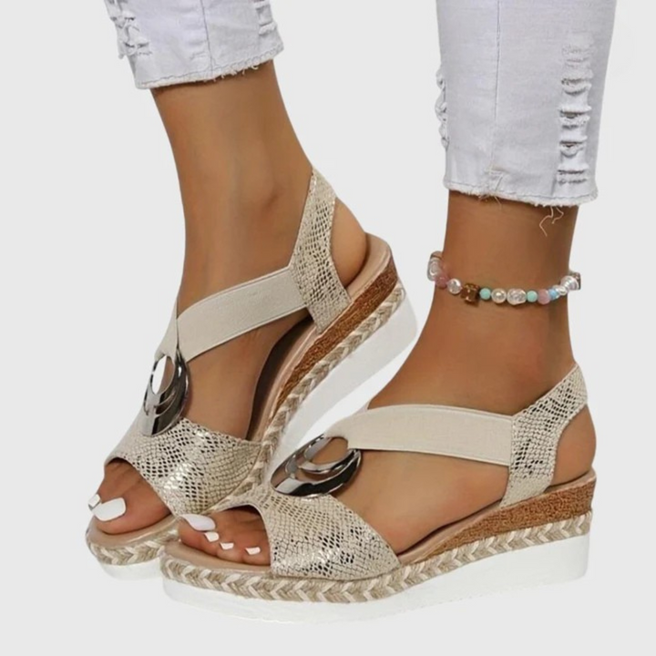 Women's Sandals Leather Orthotic Open Toe Slingback Cushioned Insole Low Heel