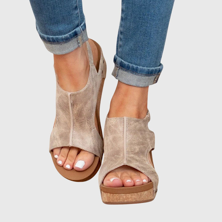 Leather Orthopedic Sandals Anatomical Insole for Women