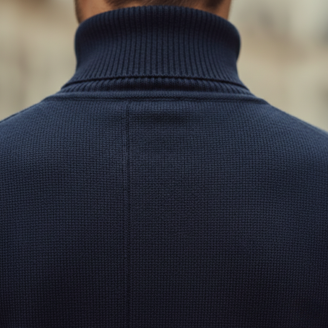 Turtleneck Sweater Men Long Sleeve Knit Pullover