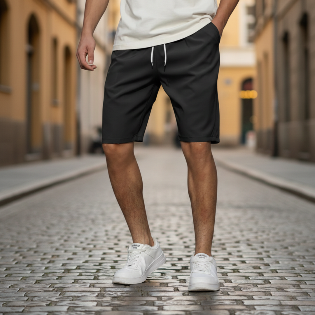 Mens shorts drawstring knee length casual