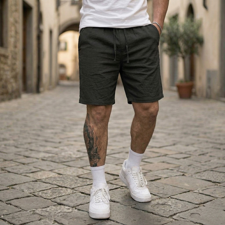 Mens Drawstring Shorts Lightweight Elastic Waist Casual
