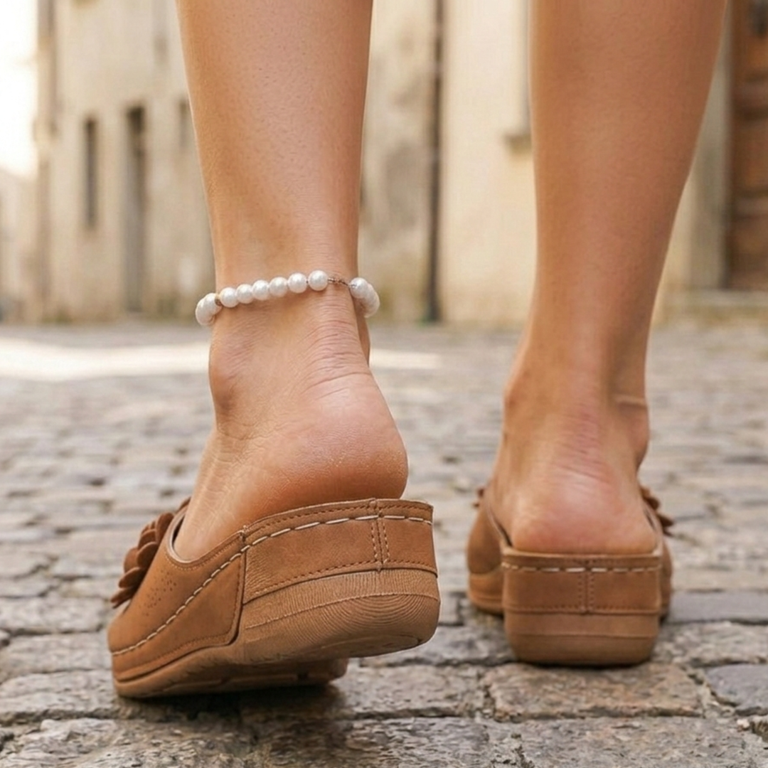 Women’s Floral Open Toe Wedge Sandals